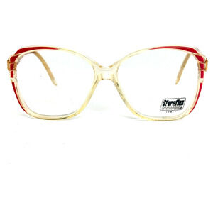 Sferoflex Eyeglasses Frames 556 56-14mm Clear Red Gold NOS H14377‎